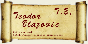 Teodor Blažović vizit kartica